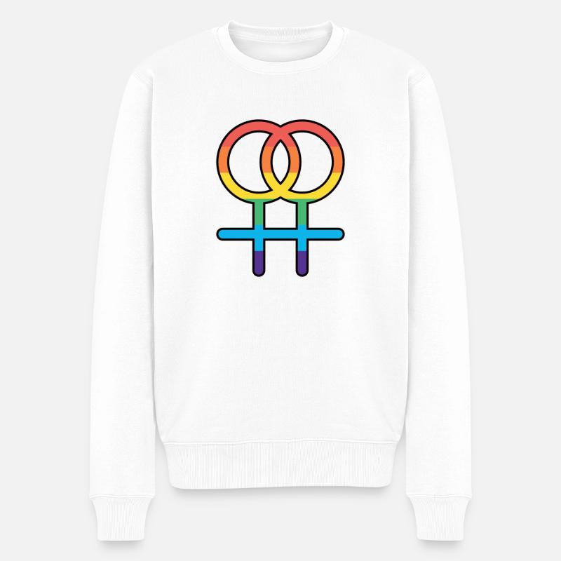 Lesbian Luminance - Männer Premium Bio Pullover - Weiß