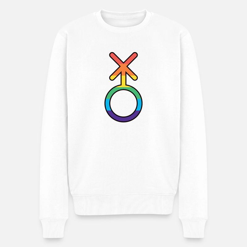 Nonbinary Nuance - Männer Premium Bio Pullover - Weiß