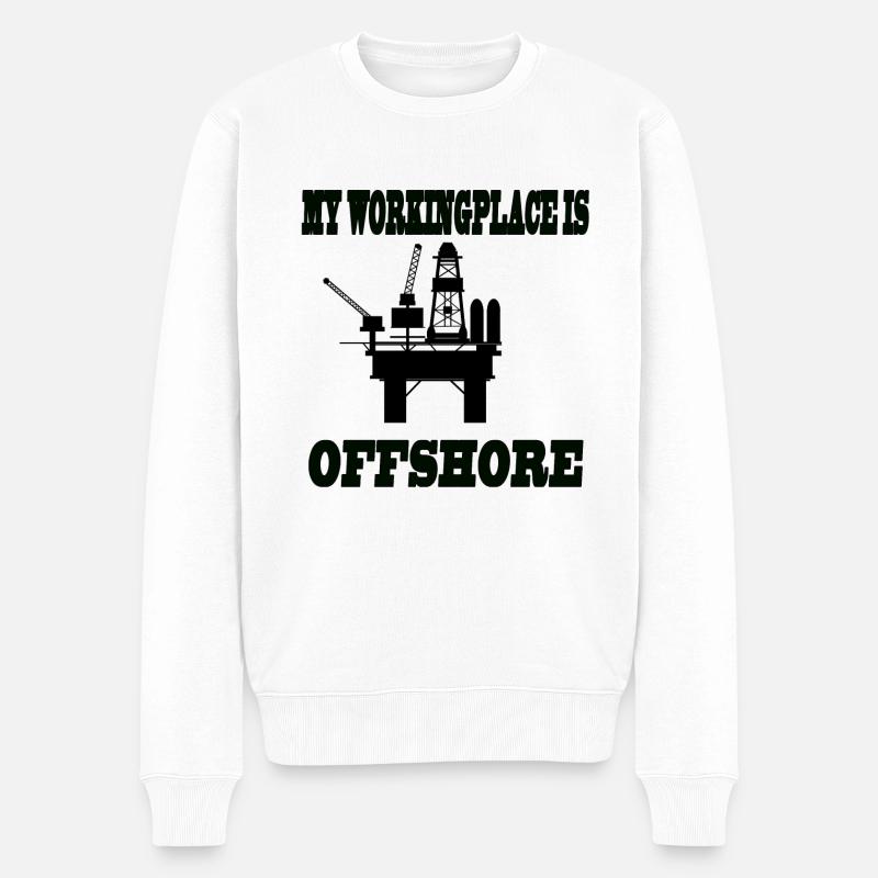 MY PLACE DE TRAVAIL EST OFFSHORE - Pull Premium bio Homme - blanc