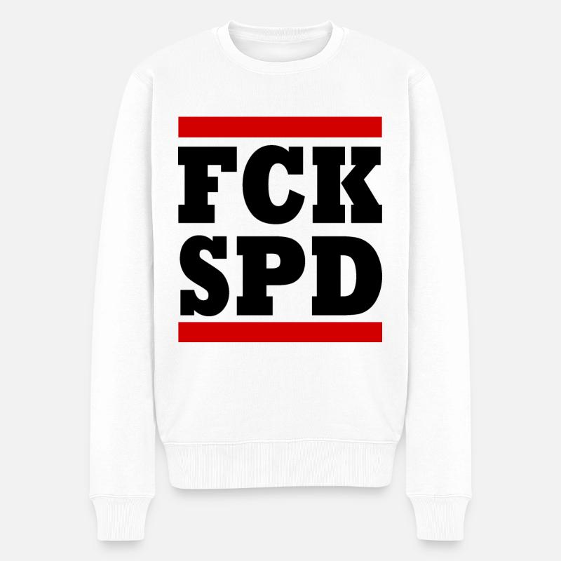 Fck spd - Männer Premium Bio Pullover - Weiß