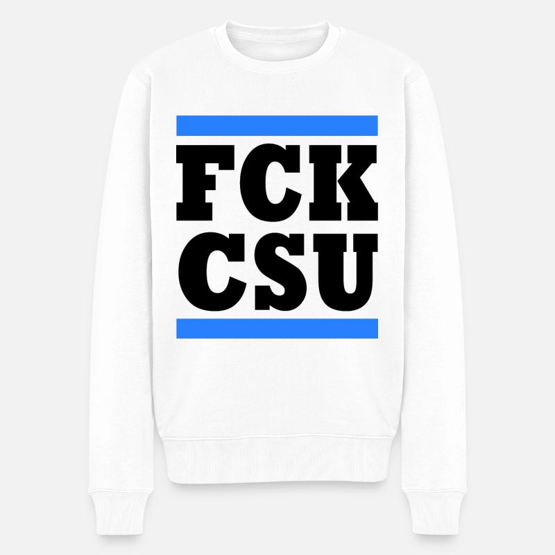 Fck csu - Männer Premium Bio Pullover - Weiß
