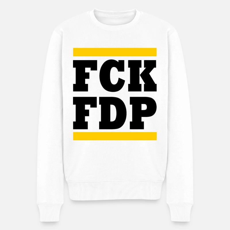 Fck fdp - Männer Premium Bio Pullover - Weiß