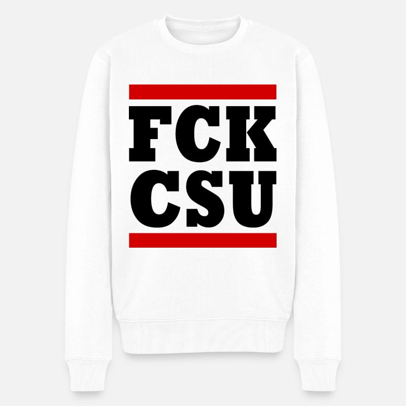 Fck csu - Männer Premium Bio Pullover - Weiß