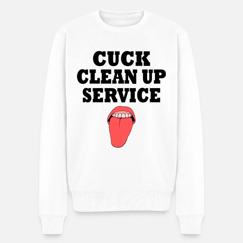 Cuckold cuck clean up service - Männer Premium Bio Pullover - Weiß
