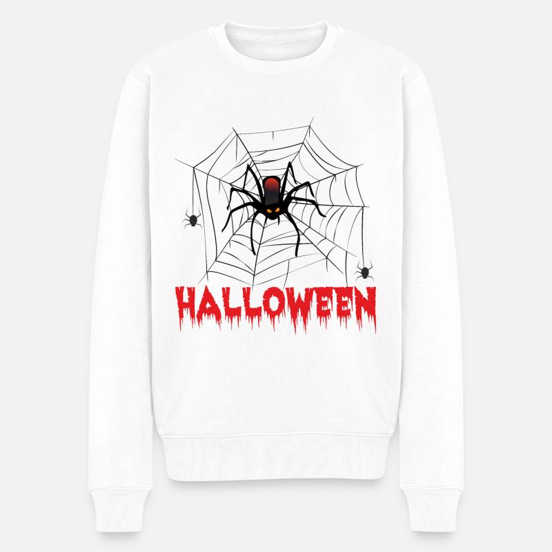 Halloween Toile d’araignée - Pull Premium bio Homme - blanc