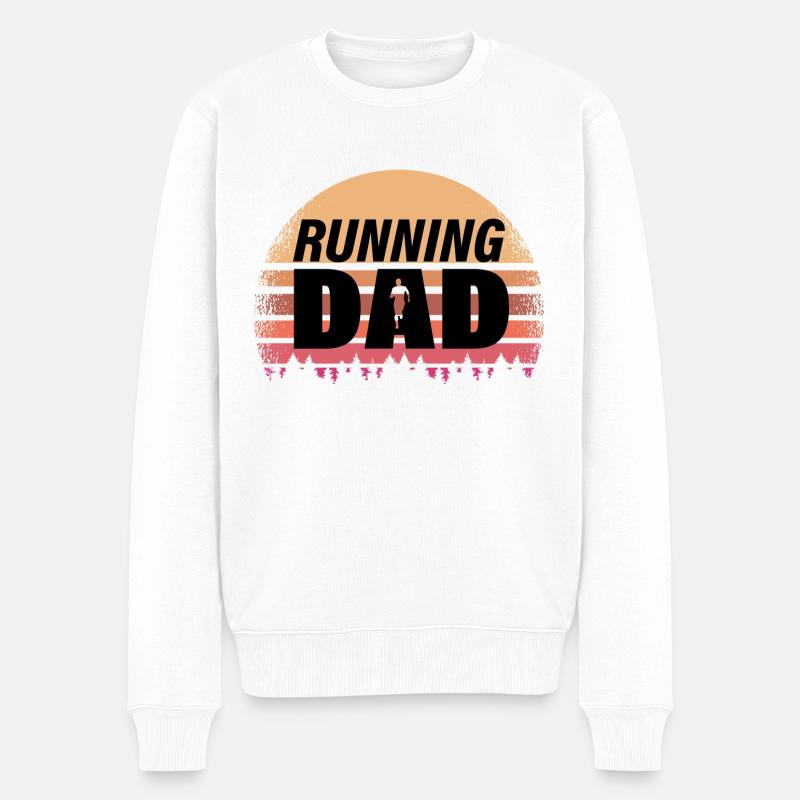 running dad Läufer Marathon Joggen Vater Geschenk - Männer Premium Bio Pullover - Weiß