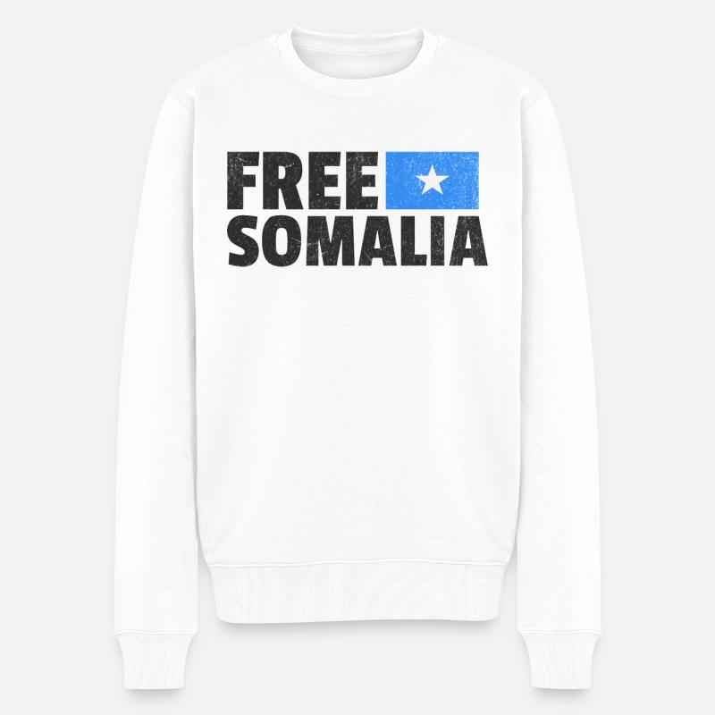 Somalie libre : Soutenez la liberté somalienne - Pull Premium bio Homme - blanc