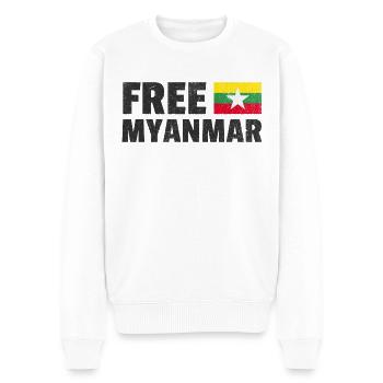 Libérez le Myanmar : Soutenez la liberté du Myanmar - Pull Premium bio Homme - blanc - Devant - Thijin (182cm)
