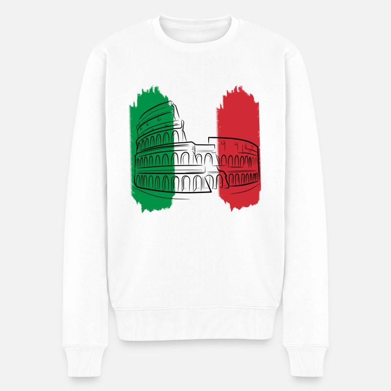 Rom - Männer Premium Bio Pullover - Weiß