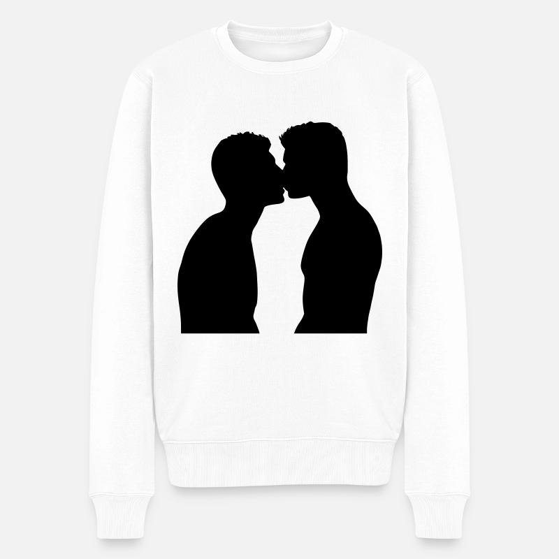 Baiser de la Gay Pride - Pull Premium bio Homme - blanc