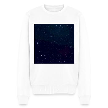 Galaxie blauer Nacht Himmel Sterne Milchstraße - Männer Premium Bio Pullover - Weiß - Vorne - Thijin (182cm)