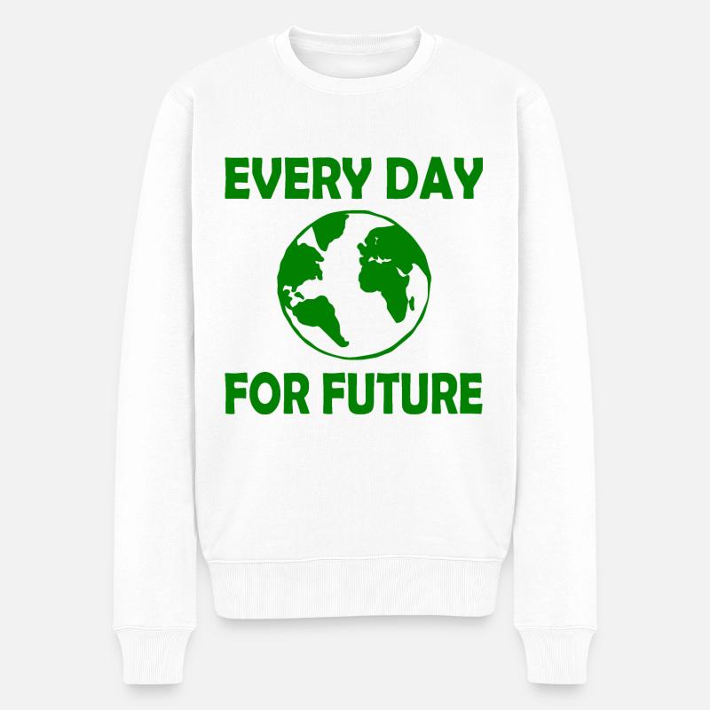 Every day for future - Männer Premium Bio Pullover - Weiß
