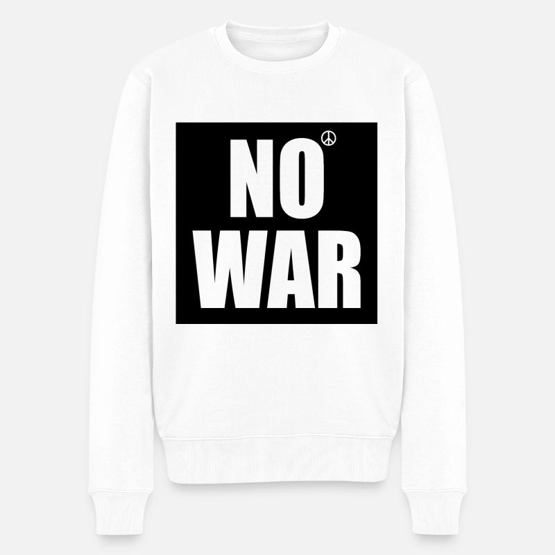 No war - Männer Premium Bio Pullover - Weiß