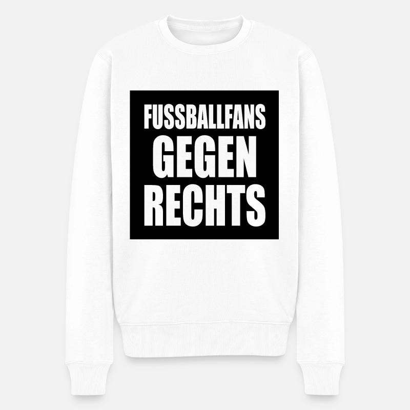 fussballfans gegen rechts - Männer Premium Bio Pullover - Weiß