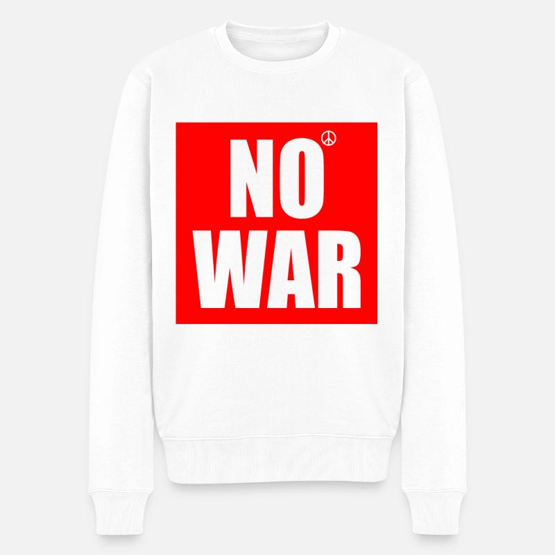 No war - Männer Premium Bio Pullover - Weiß