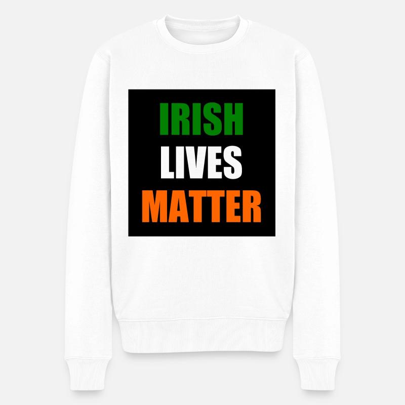 Irish lives matter - Männer Premium Bio Pullover - Weiß