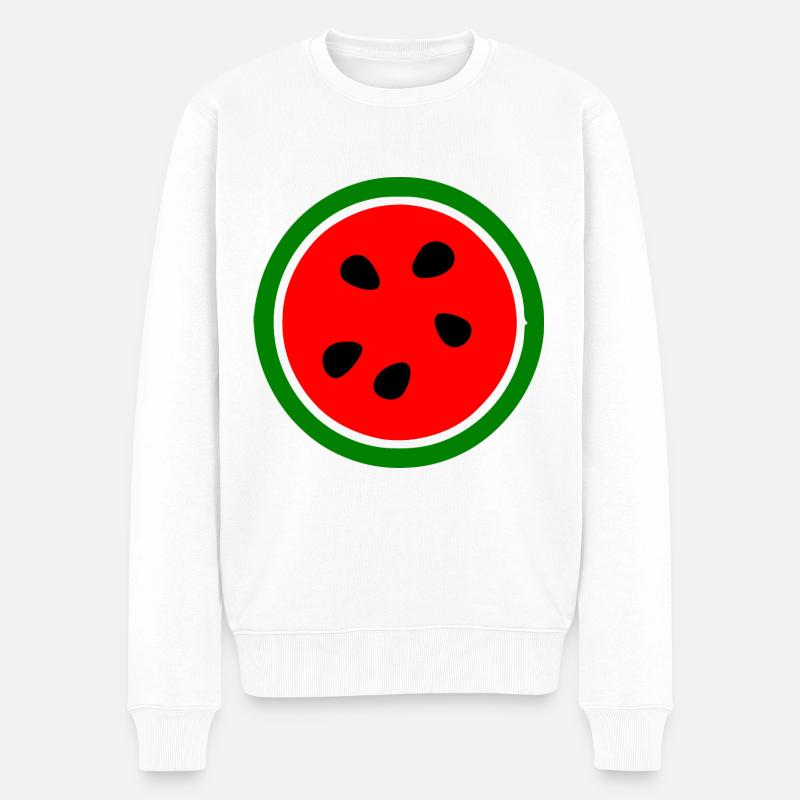 Wassermelone Melone - Männer Premium Bio Pullover - Weiß