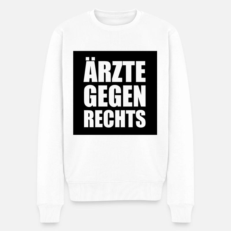 Ärzte gegen rechts - Männer Premium Bio Pullover - Weiß