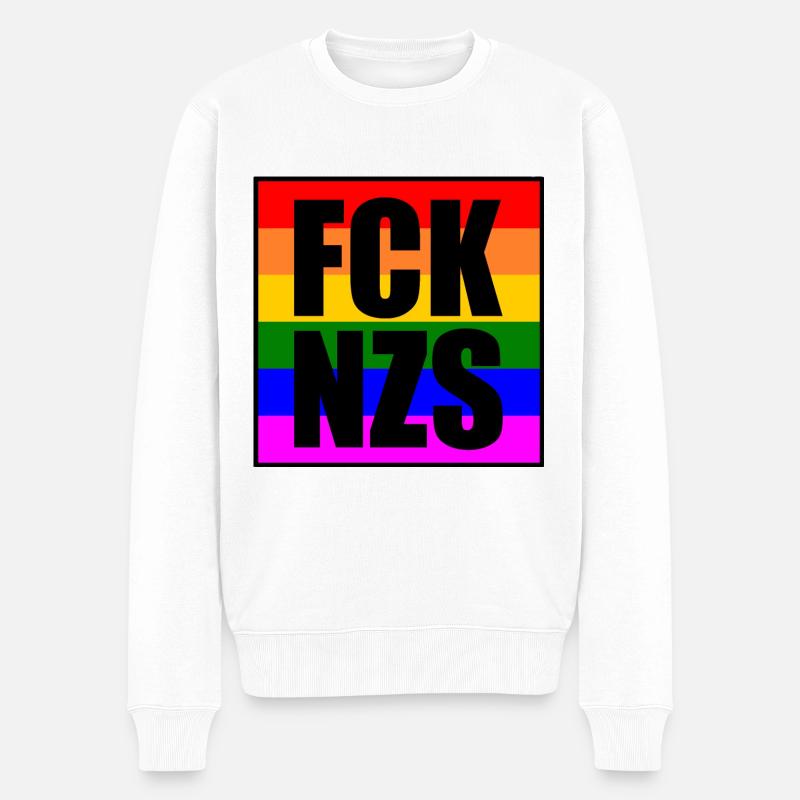 Fck nzs - Männer Premium Bio Pullover - Weiß