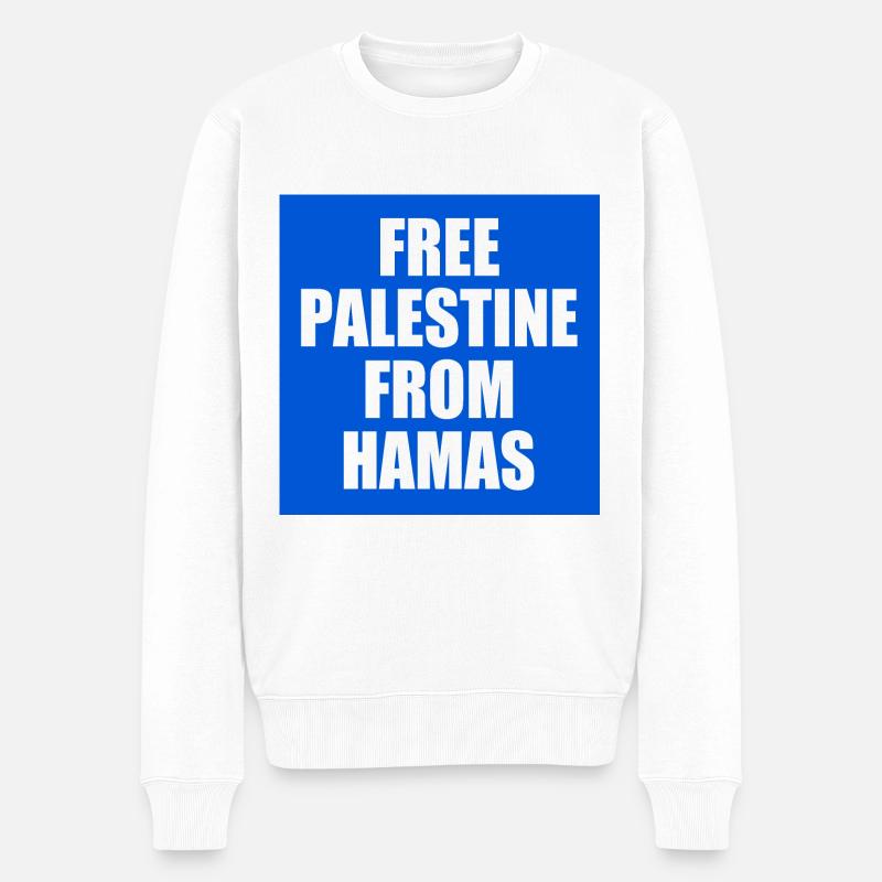 Free palestine - Männer Premium Bio Pullover - Weiß