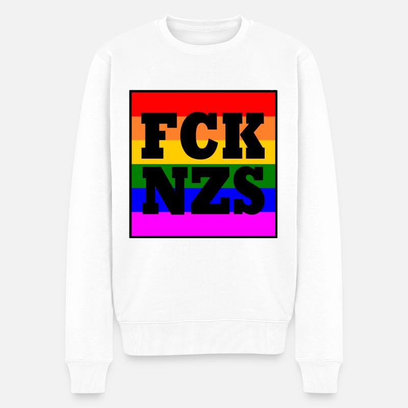 Fck afd - Männer Premium Bio Pullover - Weiß