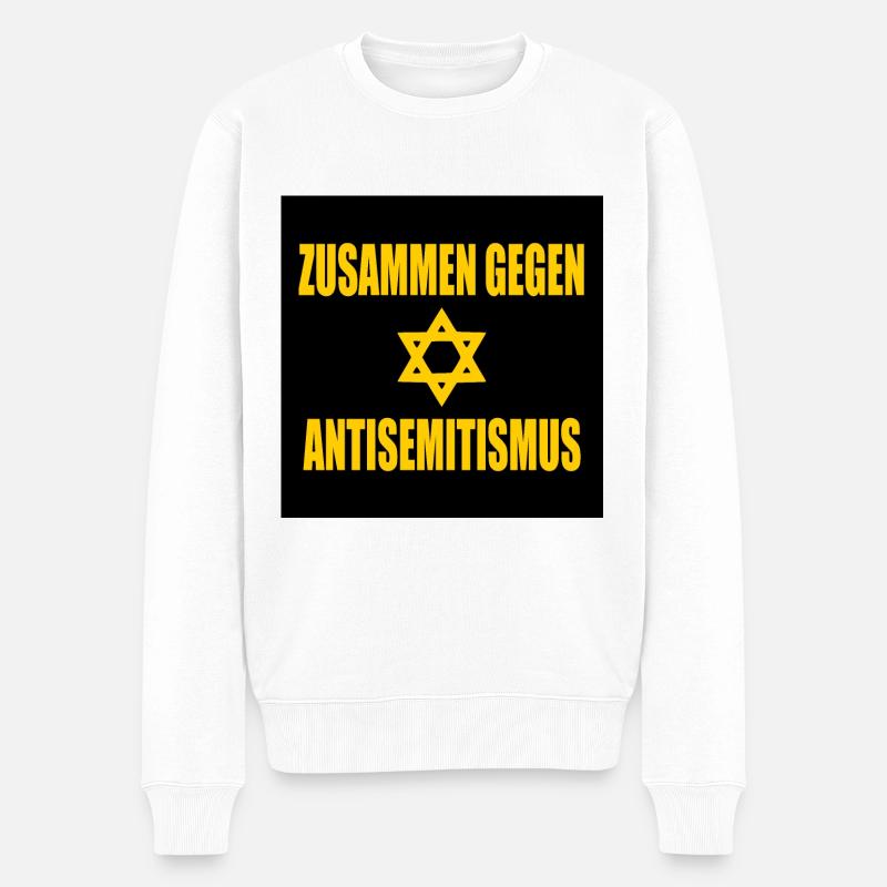zusammen gegen antisemitismus - Männer Premium Bio Pullover - Weiß