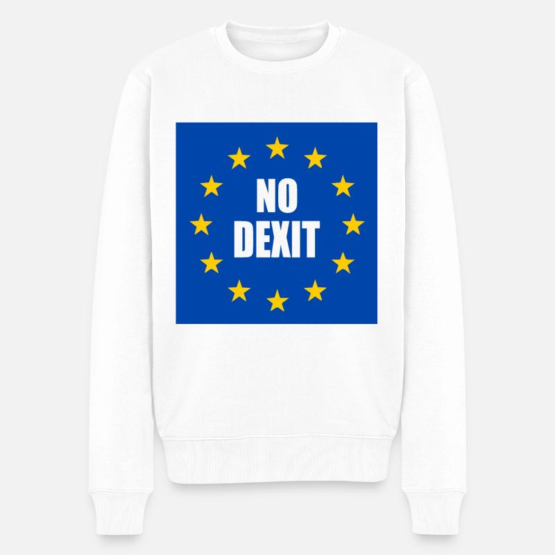 No dexit - Männer Premium Bio Pullover - Weiß