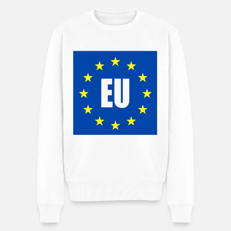 Eu flagge - Männer Premium Bio Pullover - Weiß