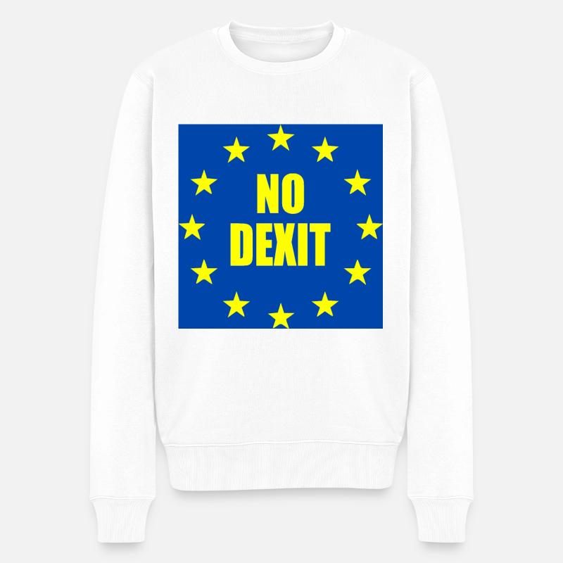 No dexit - Männer Premium Bio Pullover - Weiß