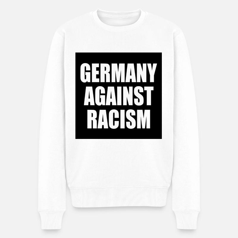 Germany against racism - Männer Premium Bio Pullover - Weiß