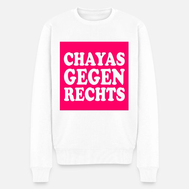 chayas gegen rechts - Männer Premium Bio Pullover - Weiß