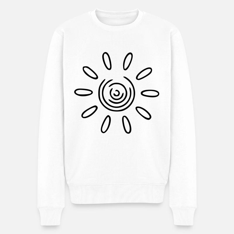 Soleil Dessin Nature Croquis noir - Pull Premium bio Homme - blanc