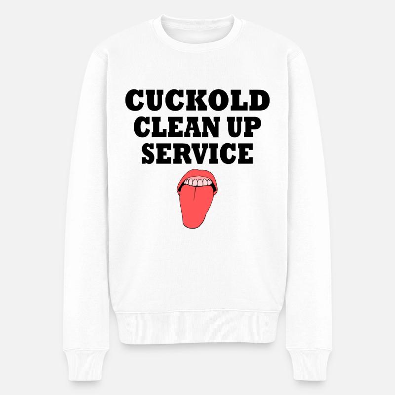 Cuckold clean up service - Männer Premium Bio Pullover - Weiß