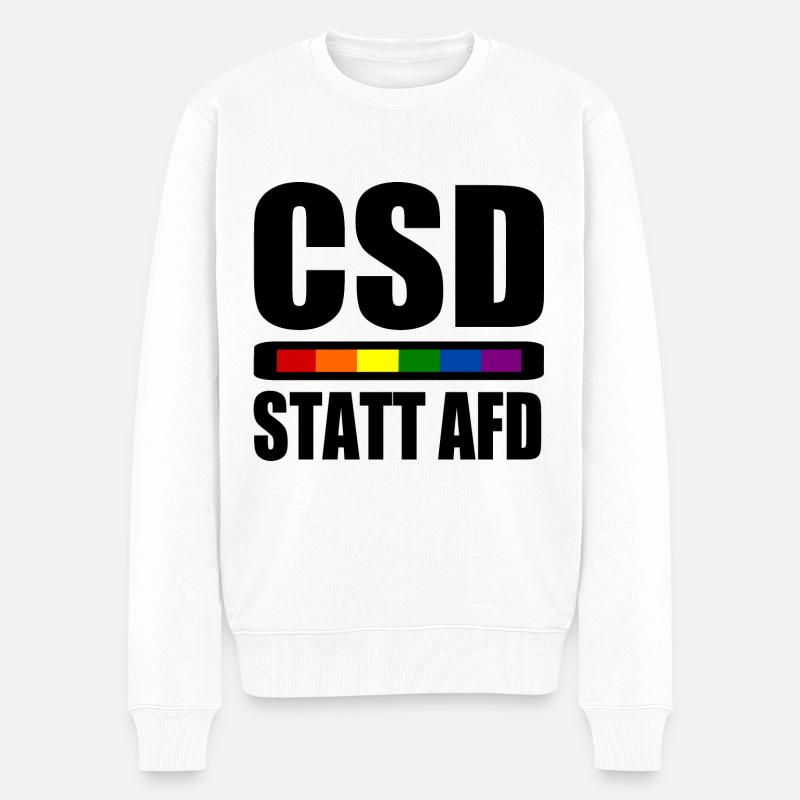 Csd statt afd - Männer Premium Bio Pullover - Weiß