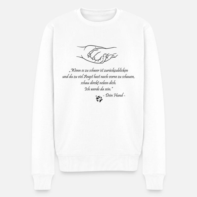 Wenn es zu schwer ist zurückzublicken... - Männer Premium Bio Pullover - Weiß