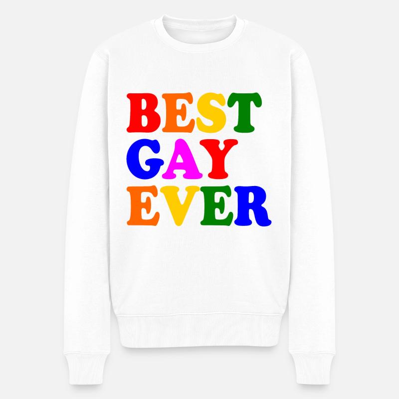 Best gay ever - Männer Premium Bio Pullover - Weiß