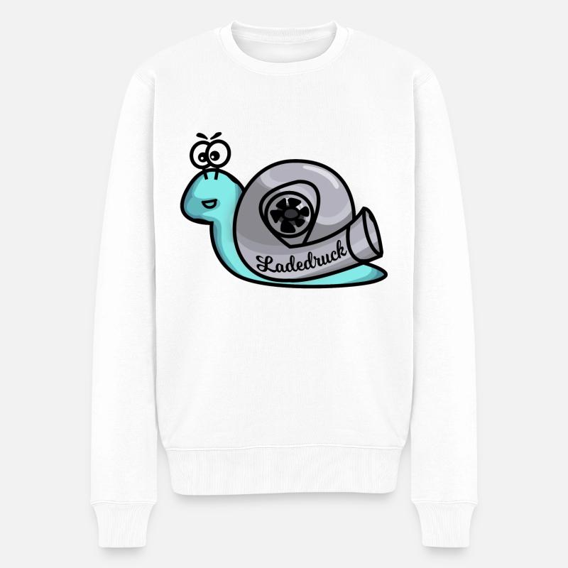 Turboschnecke Mint - Männer Premium Bio Pullover - Weiß