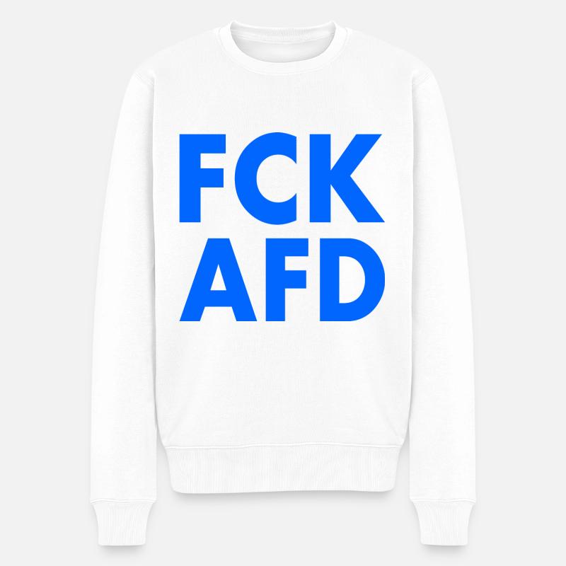 Fck afd - Männer Premium Bio Pullover - Weiß