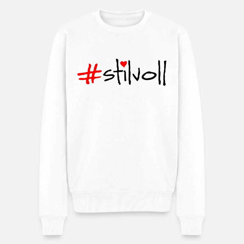 stilvoll - Männer Premium Bio Pullover - Weiß