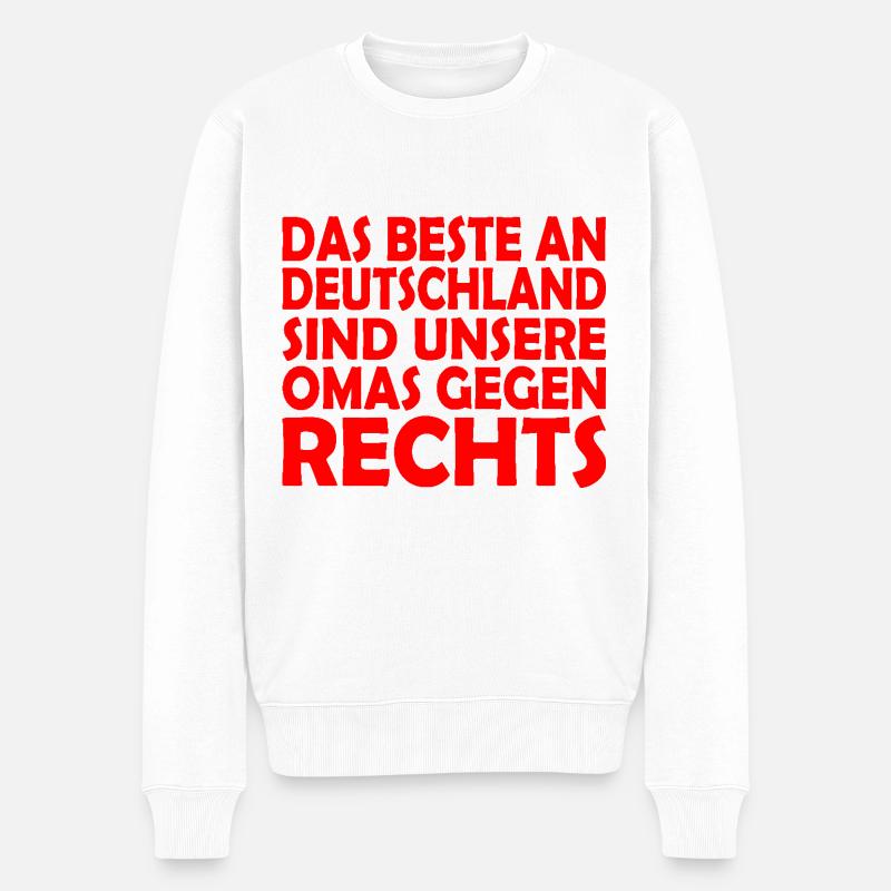 Omas gegen rechts - Männer Premium Bio Pullover - Weiß