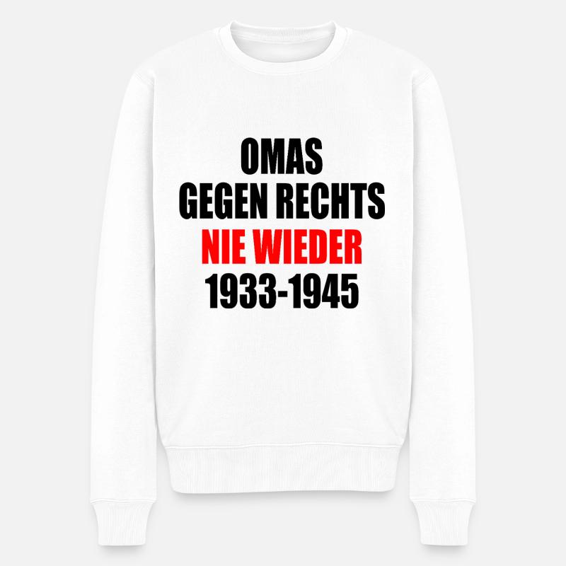 Omas gegen rechts - Männer Premium Bio Pullover - Weiß