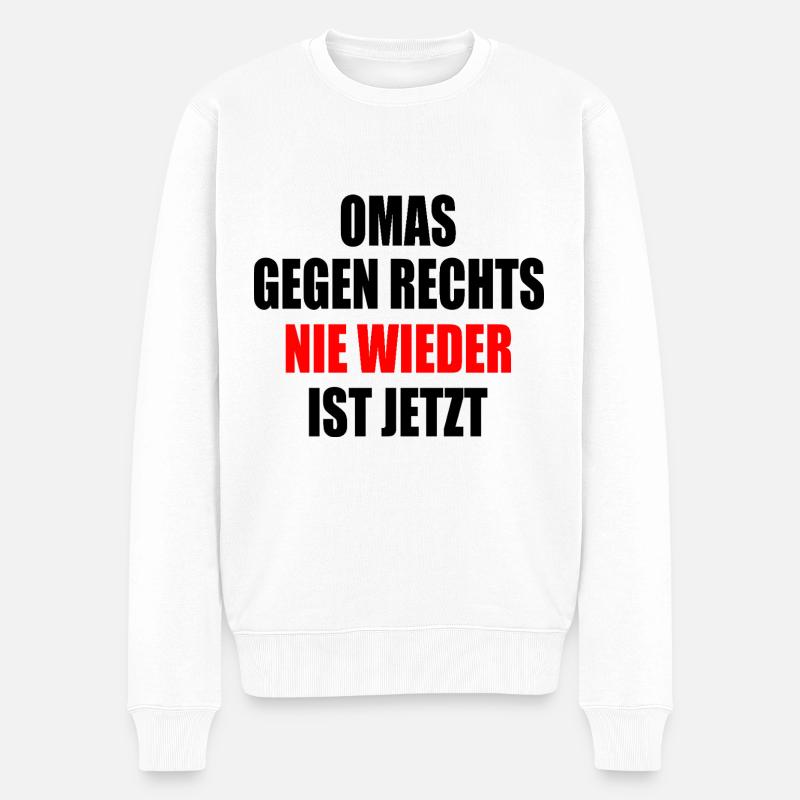 Omas gegen rechts - Männer Premium Bio Pullover - Weiß