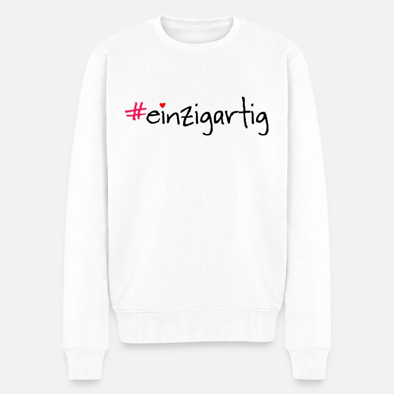 #einzigartig - Männer Premium Bio Pullover - Weiß