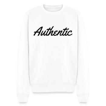 Authentic - Men's Premium Organic Jumper - white - Front - Thijin (182cm)