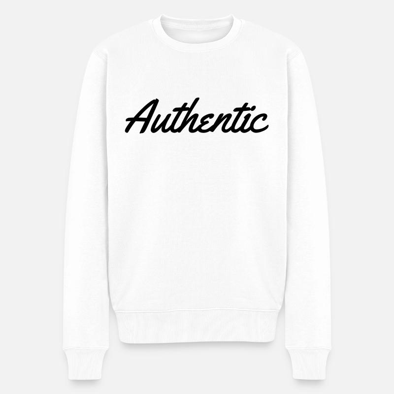 authentic - Männer Premium Bio Pullover - Weiß