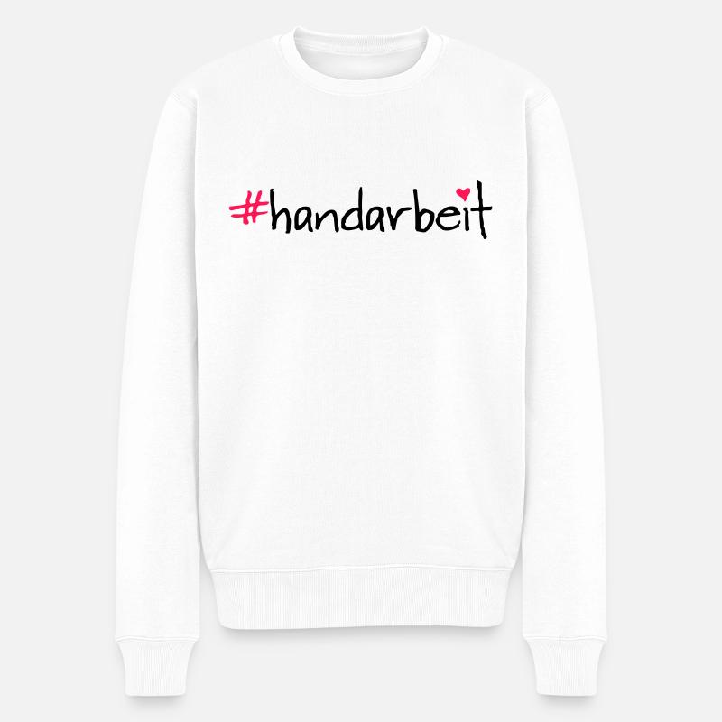 #handarbeit - Männer Premium Bio Pullover - Weiß
