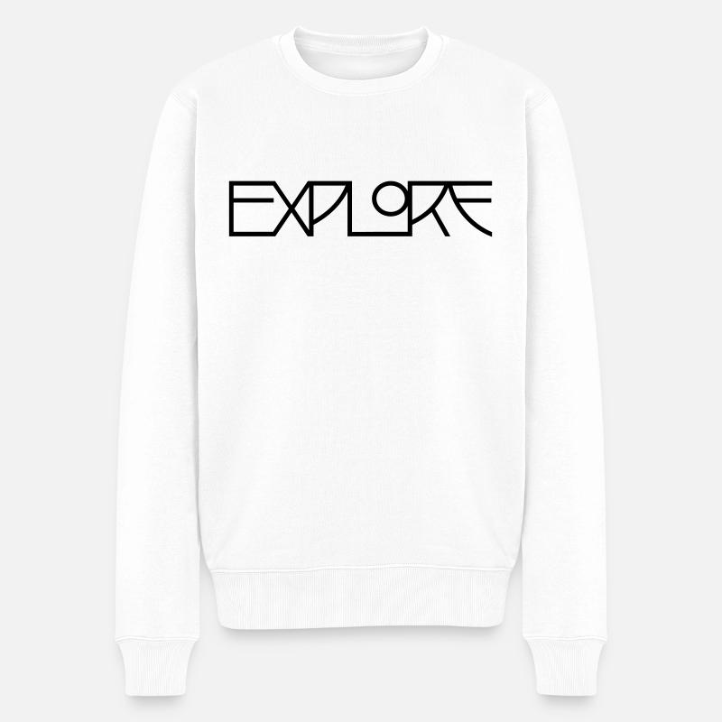 explore - Männer Premium Bio Pullover - Weiß