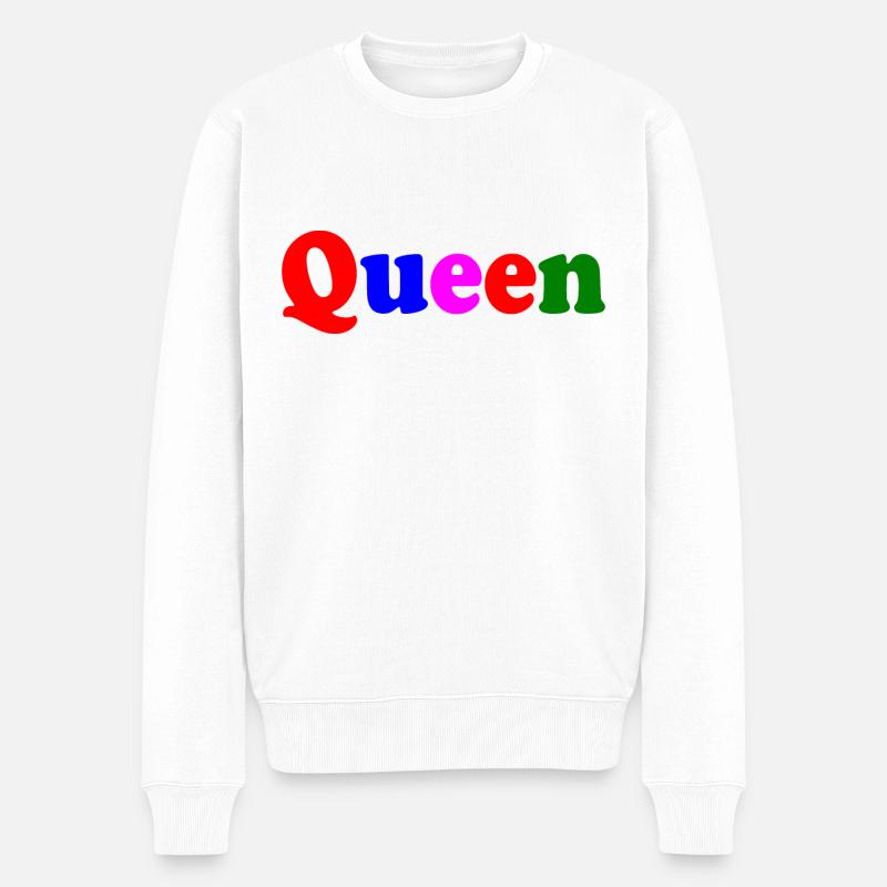 QUEEN - Männer Premium Bio Pullover - Weiß