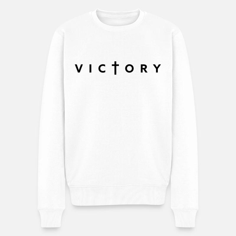 Victory - Männer Premium Bio Pullover - Weiß