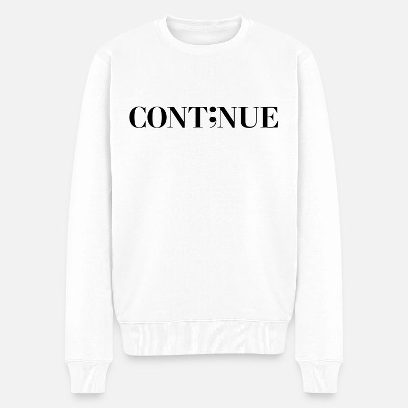 Continue black - Men's Premium Organic Jumper - white